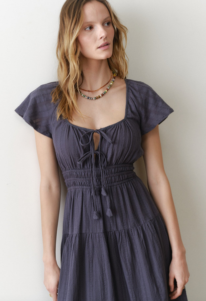 Skye Midi Dress - Inidigo