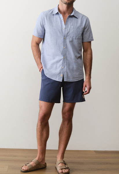 Lined Sport & Swim Short 6" - Navy/Blue Stripe