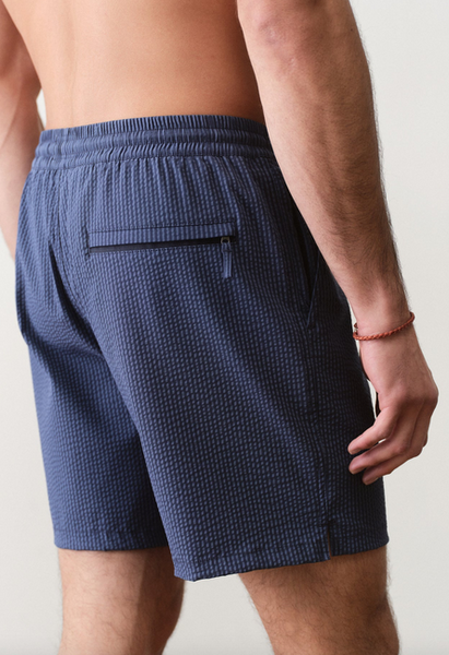 Lined Sport & Swim Short 6" - Navy/Blue Stripe