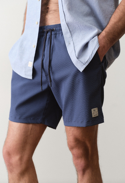 Lined Sport & Swim Short 6" - Navy/Blue Stripe