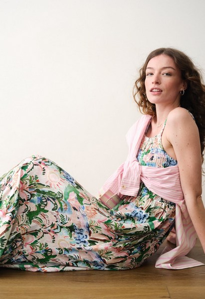 Selene Maxi Dress - Watercolor Palm