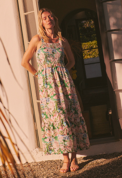 Selene Maxi Dress - Watercolor Palm