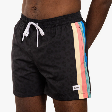 Leopard Swim Short - Black