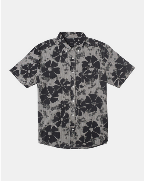 Yoyogi Seersucker Short Sleeve Shirt - Black