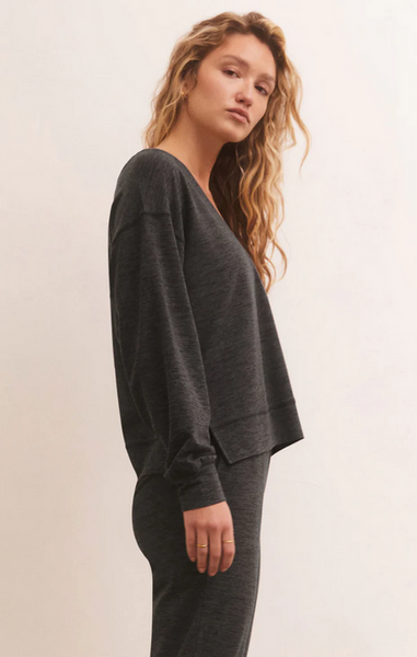 Ultra Soft Reversible Top - Heather Black