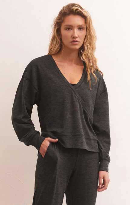 Ultra Soft Reversible Top - Heather Black