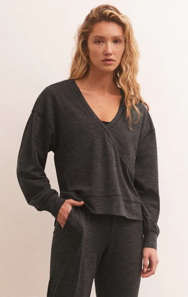 Ultra Soft Reversible Top - Heather Black