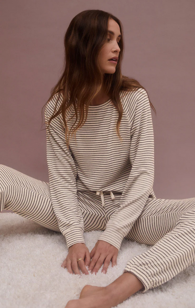 Lounge Stripe Jogger - Natural