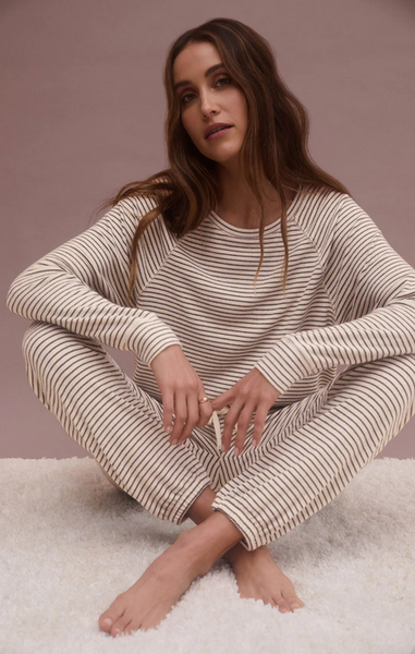 Lounge Stripe Jogger - Natural
