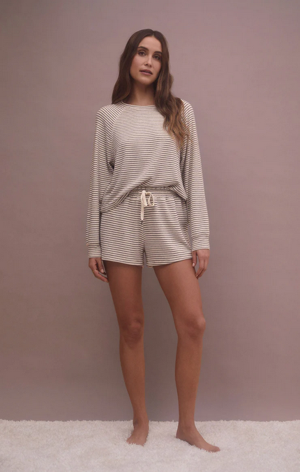 Downtime Stripe Short - Natural