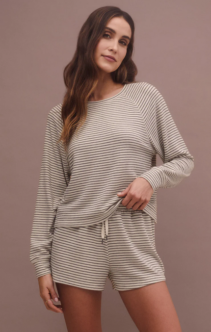 Staying In Stripe L/S Top - Natural