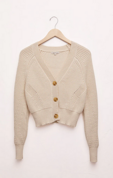 Brit Cropped Cardigan - Alabaster