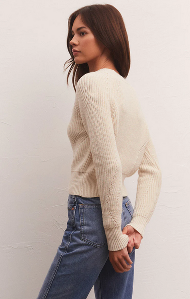 Brit Cropped Cardigan - Alabaster
