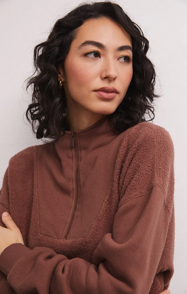 Sequoia Quarter Zip Fleece Sweatshirt - Tiger Eye
