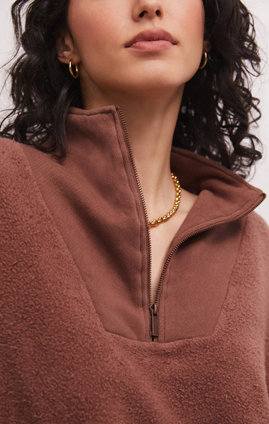 Sequoia Quarter Zip Fleece Sweatshirt - Tiger Eye