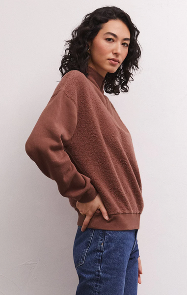 Sequoia Quarter Zip Fleece Sweatshirt - Tiger Eye
