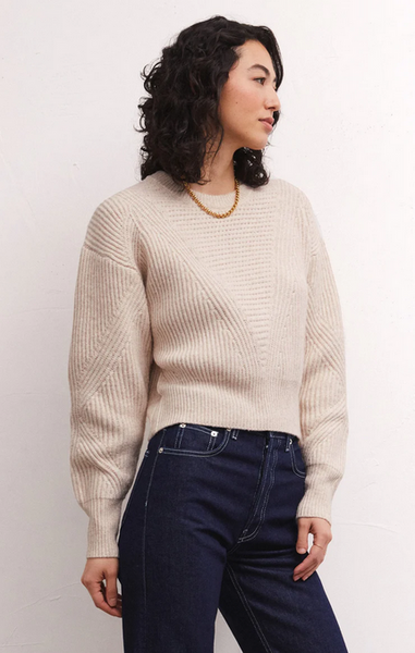 Alaska Rib Sweater - Light Oatmeal Heather