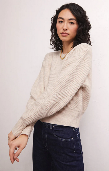 Alaska Rib Sweater - Light Oatmeal Heather