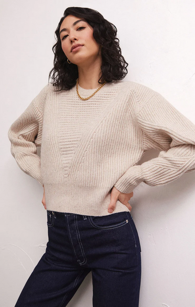 Alaska Rib Sweater - Light Oatmeal Heather