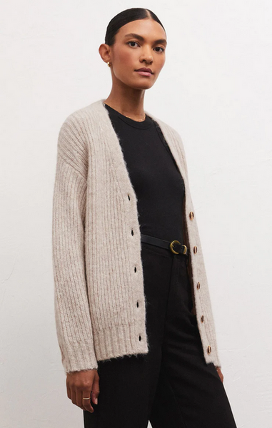 Josie Cardigan - Light Oatmeal Heather