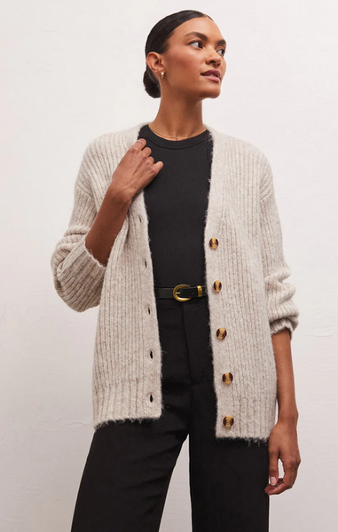 Josie Cardigan - Light Oatmeal Heather