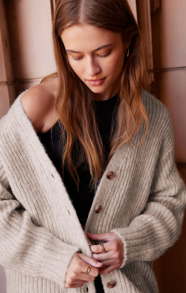 Josie Cardigan - Light Oatmeal Heather
