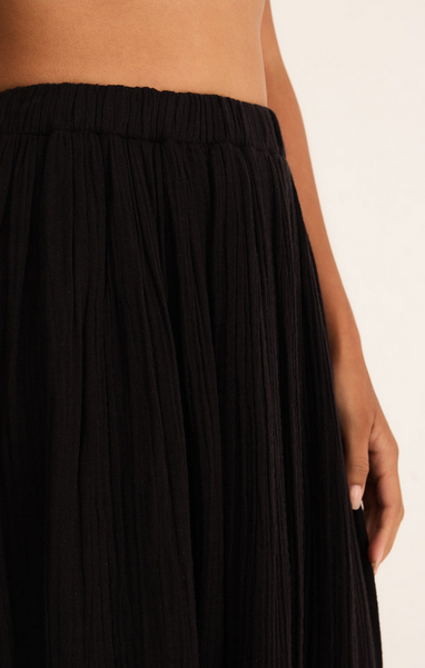 Reina Airy Gauze Skirt - Black
