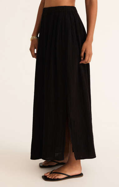 Reina Airy Gauze Skirt - Black