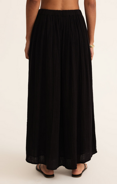 Reina Airy Gauze Skirt - Black