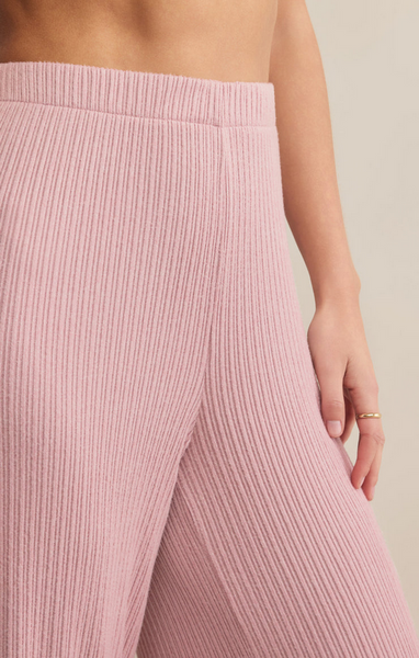 Coastline Rib Pant - Pink Pearl