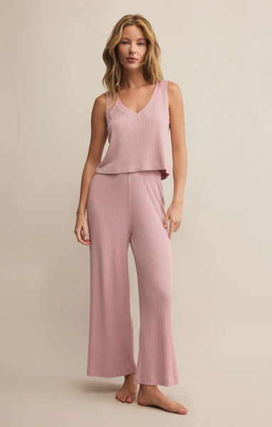 Coastline Rib Pant - Pink Pearl