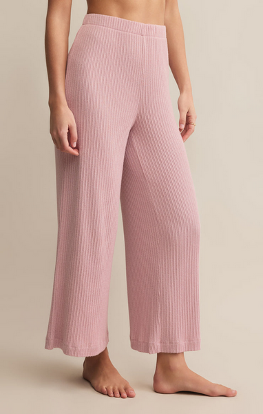 Coastline Rib Pant - Pink Pearl