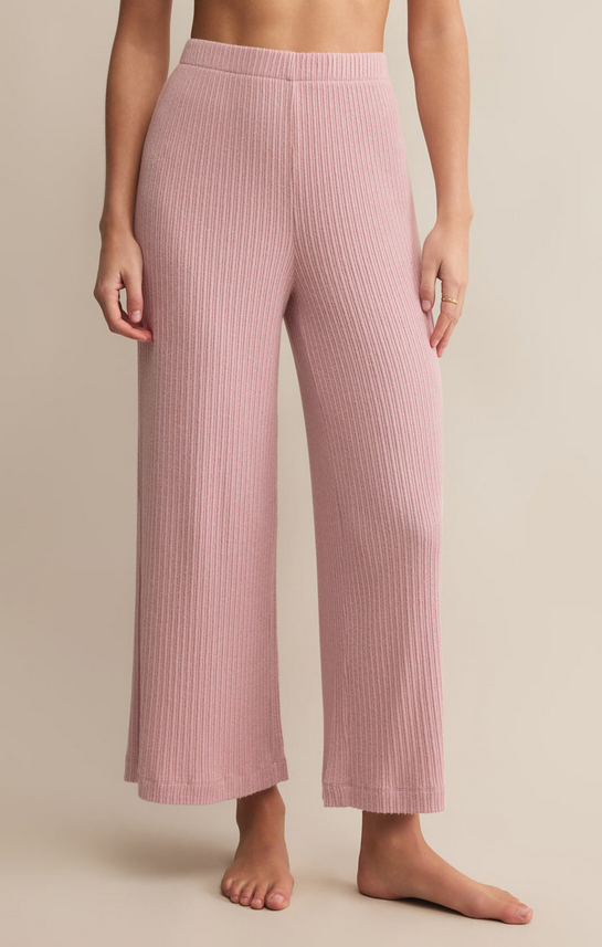 Coastline Rib Pant - Pink Pearl