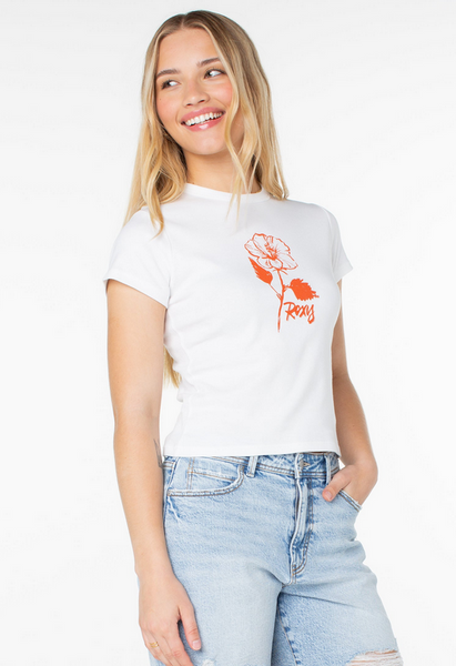 Sunny Days 90's Baby Tee - Bright White Sunny Days