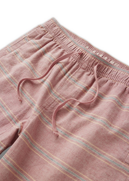 J. Linen Stripe Elastic Eco 18" Walkshort - Gums