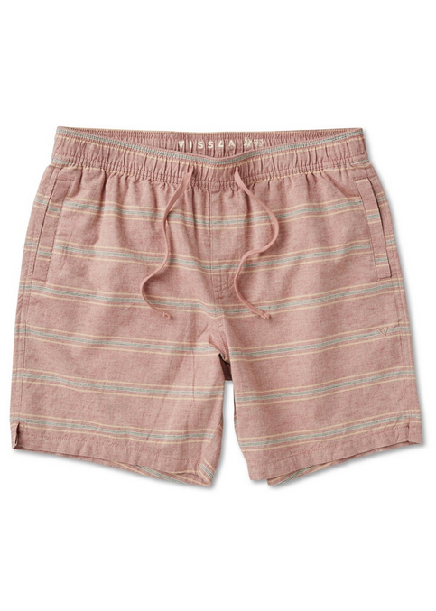 J. Linen Stripe Elastic Eco 18" Walkshort - Gums