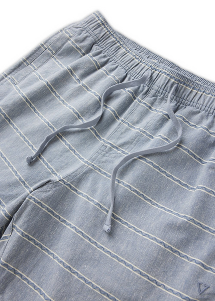 J. Linen Stripe Elastic Eco 18" Walkshort - Slate