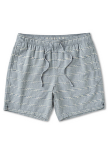 J. Linen Stripe Elastic Eco 18" Walkshort - Slate
