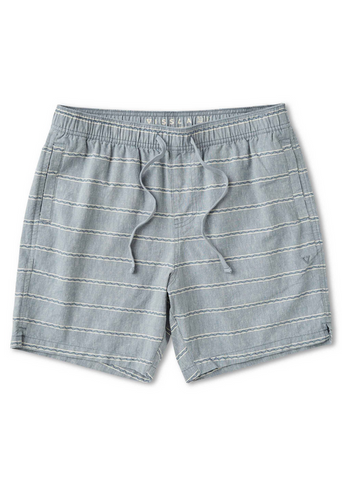 J. Linen Stripe Elastic Eco 18" Walkshort - Slate