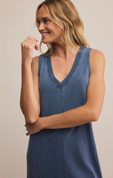 Palisades Jersey Denim Dress - Vintage Indigo
