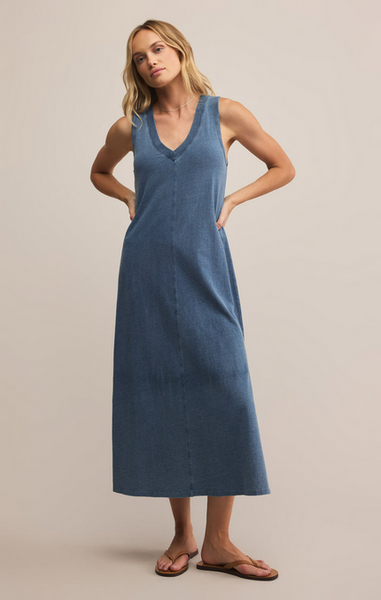 Palisades Jersey Denim Dress - Vintage Indigo