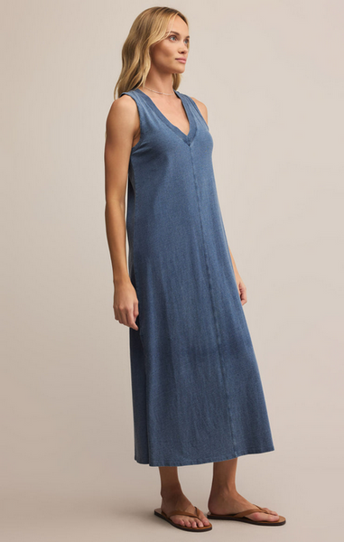 Palisades Jersey Denim Dress - Vintage Indigo