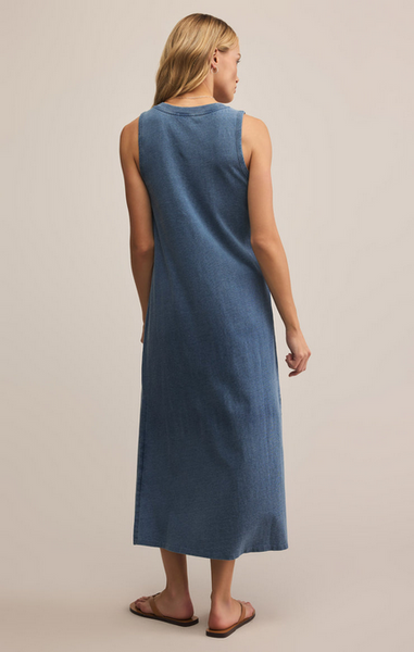 Palisades Jersey Denim Dress - Vintage Indigo