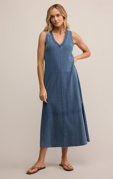 Palisades Jersey Denim Dress - Vintage Indigo