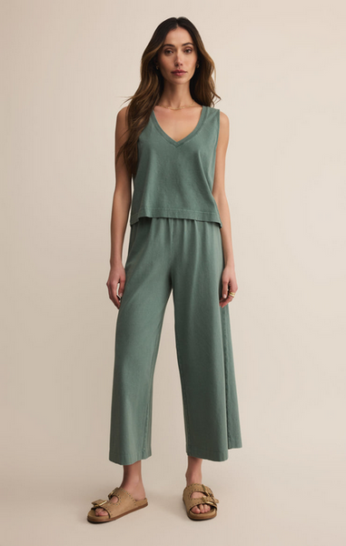 Sloane V-Neck Top - Hunter Green