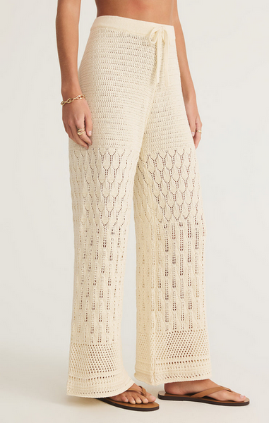 Adia Crochet Pant - Sea Salt
