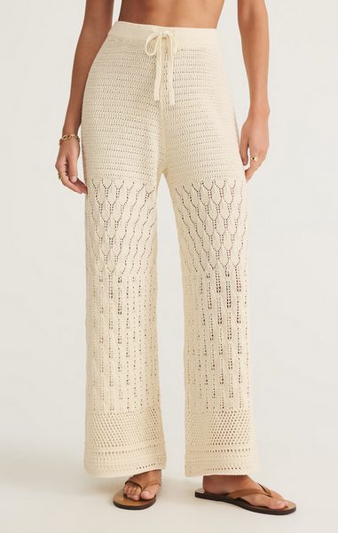 Adia Crochet Pant - Sea Salt
