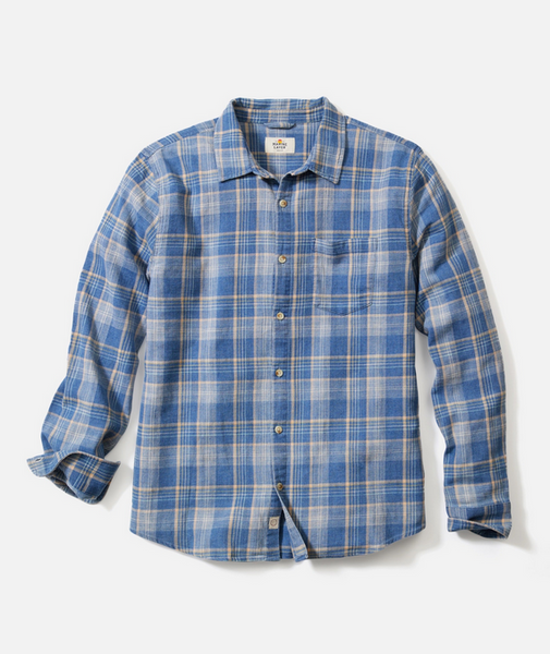 Classic Stretch Selvage Shirt - Blue Indigo Plaid