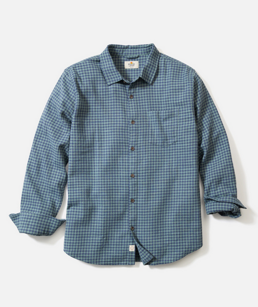 Classic Stretch Selvage Shirt - Green/Navy Gingham