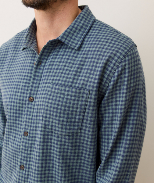 Classic Stretch Selvage Shirt - Green/Navy Gingham